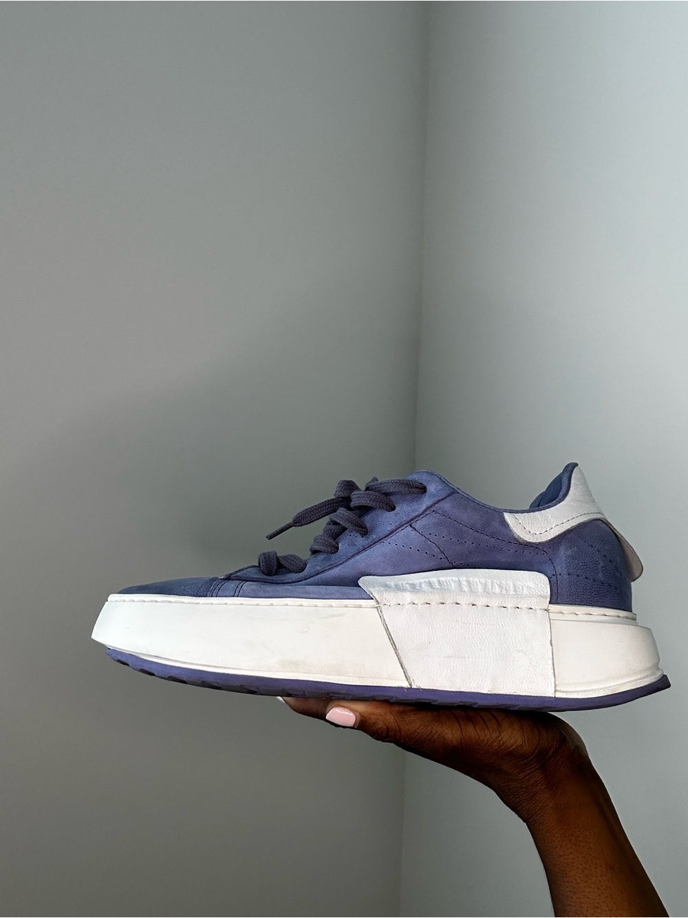 a.s.98 platform sneakers | periwinkle